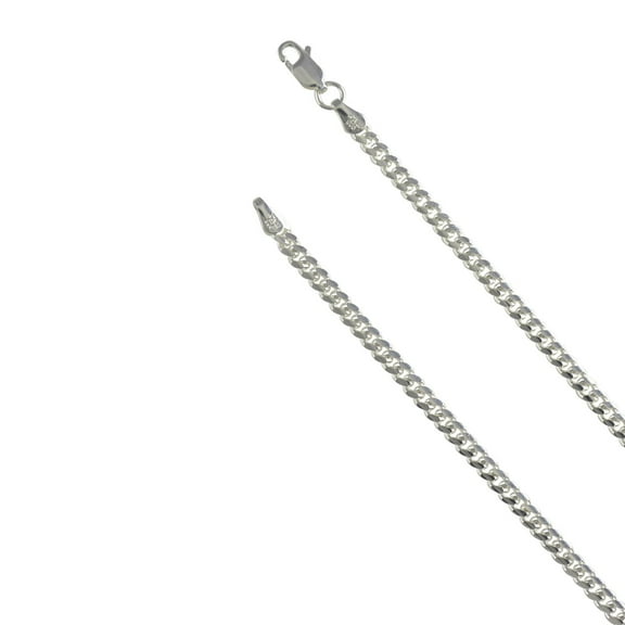Sterling Silver Miami Cuban 100 3.5mm Necklace Link Chain Italian Mens Jewelry