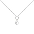 thumbnail image 1 of Sterling Silver Micro Pave Cubic Zirconia Infinity & Heart Necklace, 18 inches long + 1 in extension, 1 of 1
