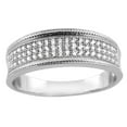 thumbnail image 1 of Sterling Silver Micro Pave Cubic Zirconia Men's Wedding Band, size 10.5, 1 of 5