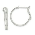 thumbnail image 1 of Sterling Silver Milgrain 20x3 Omega Back Hoop Earrings, 1 of 1