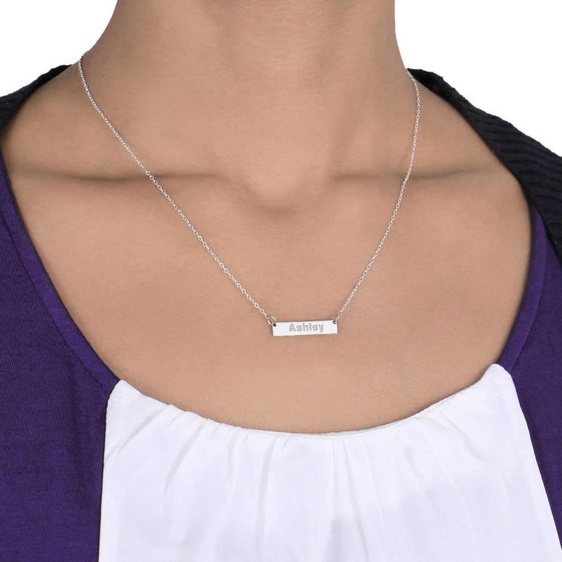 Sterling Silver Mini Bar Necklace Personalized with Name
