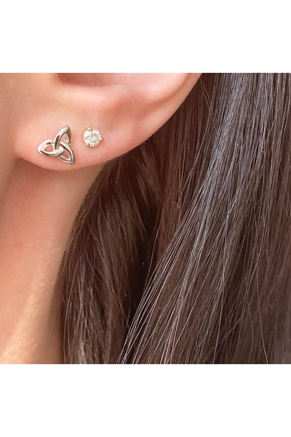 Sterling Silver Mini Celtic Knot Stud Earrings