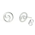 thumbnail image 1 of Sterling Silver Mini Circle Wave Stud Small Earrings 10mm, 1 of 4