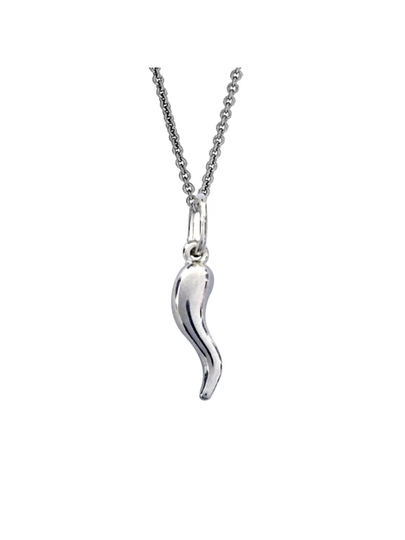 Sterling Silver Mini Italian Horn Cable Chain Necklace