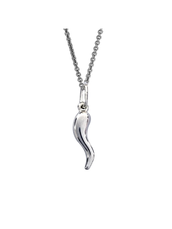 Sterling Silver Mini Italian Horn Cable Chain Necklace, 18 in, Gift Box