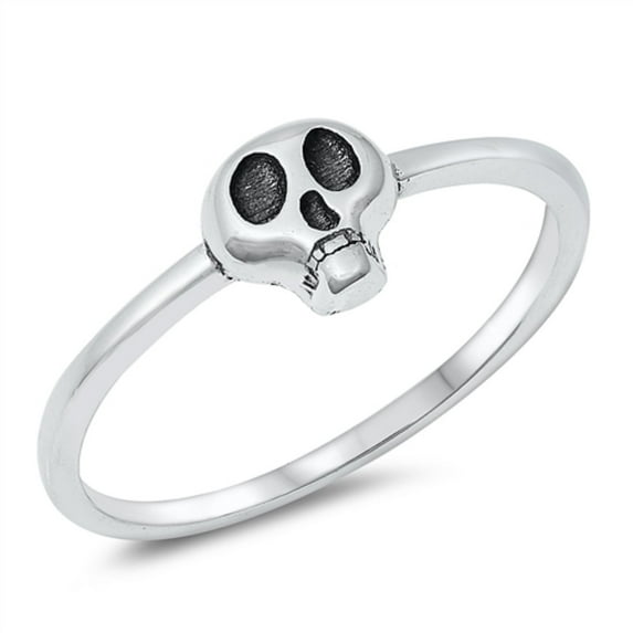 Sterling Silver Mini Skull Ring Size 7