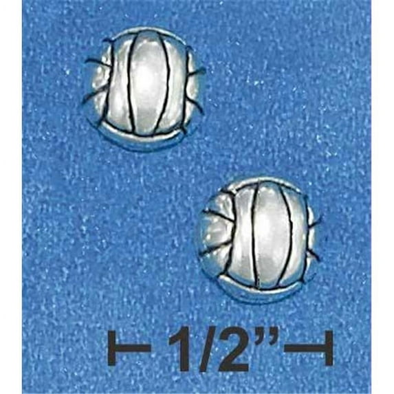 Sterling Silver Mini Volleyball Earrings On Posts
