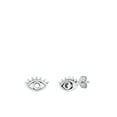 thumbnail image 1 of Sterling Silver Minimalist Evil Eye Stud High Polished Earrings .925 New Jewelry Female Unisex, 1 of 3