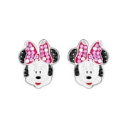 Women's Sterling Silver Minnie Mouse Stud Earrings