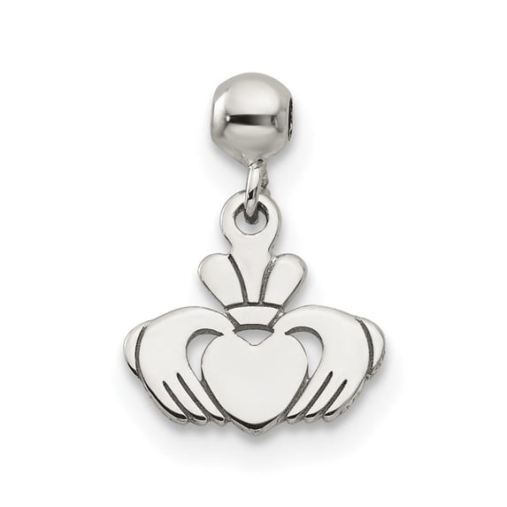 Sterling Silver Mio Memento Dangle Claddagh Charm Pendant
