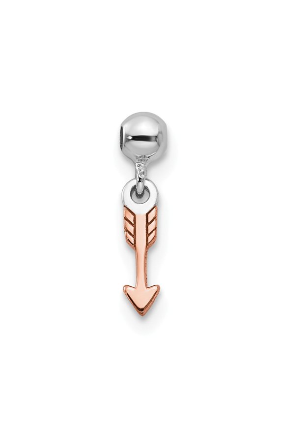 Sterling Silver Mio Memento Rose-tone Dangle Arrow Charm Pendant