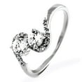 thumbnail image 1 of Sterling Silver Modern Twist Cubic Zirconia Design Promise Engagement Ring, 1 of 2