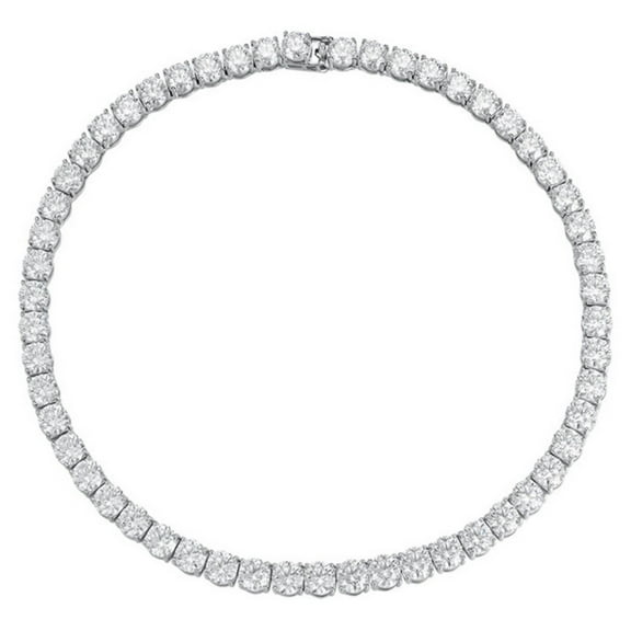 Sterling Silver Moissanite Tennis Necklace for Men Women 8MM 2 Carat VVS1 D Color Round Cut Moissanite Necklace Choker Dainty Hypoallergenic Jewelry 16-24 Inches