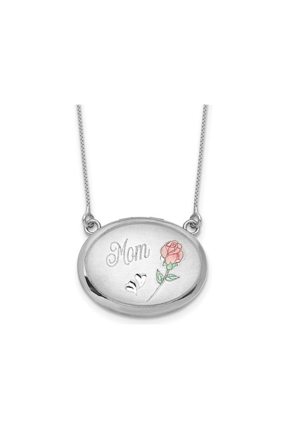 Gem & Harmony Sterling Silver Mom Flower Locket with Chain for Women
