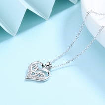 Delight Jewelry Silvertone Large Clear Crystal Heart with AB Crystal ...