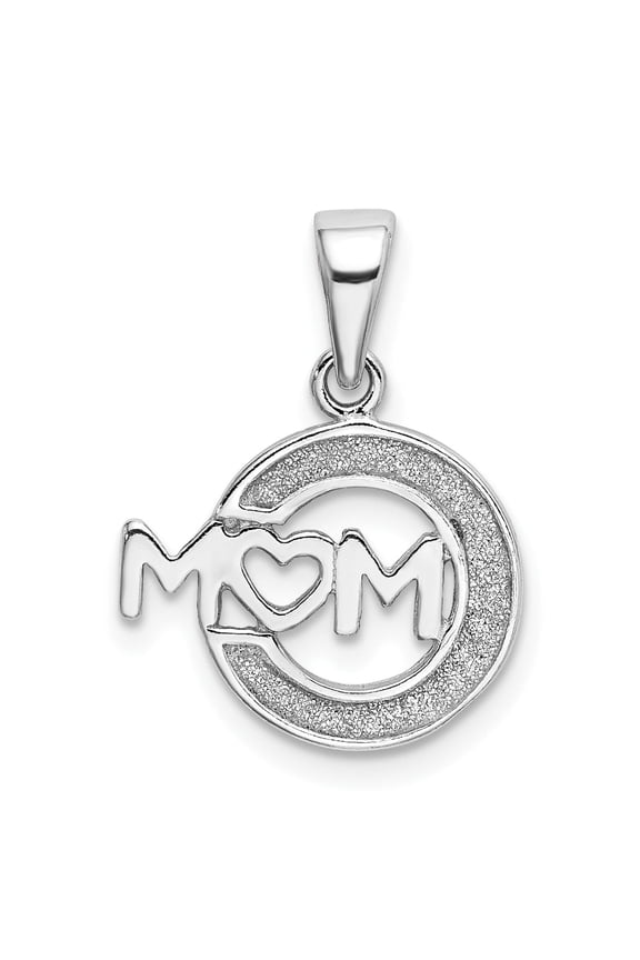 Sterling Silver Mom Pendant for Women with Textured Circle Design and Heart O, Symbolic Family Necklace, Sentimental Jewelry for Mothers, Love Keepsake Charm