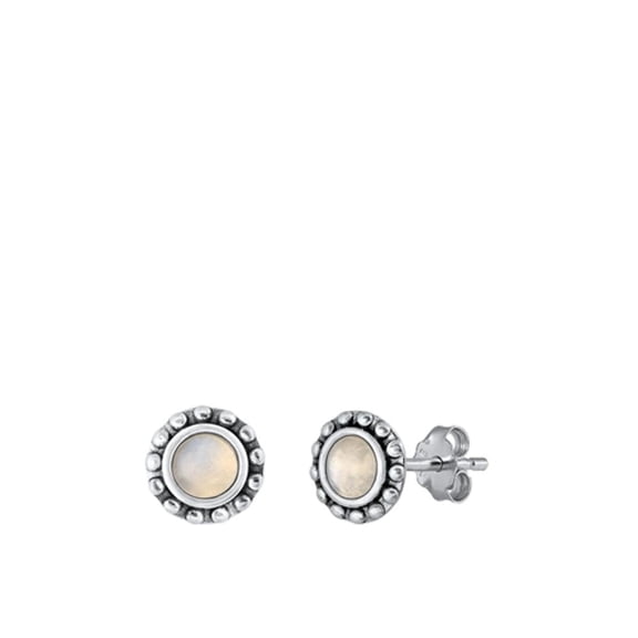 Sterling Silver Moonstone High Polished Earrings .925 New Jewelry Female Unisex