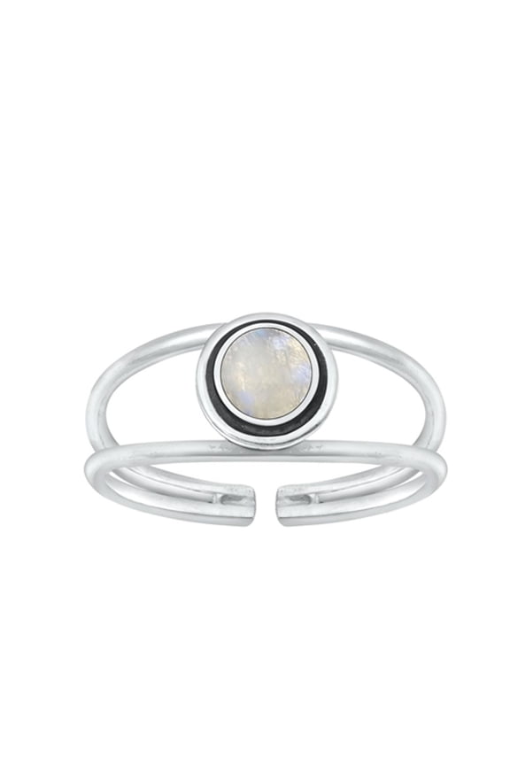Sterling Silver Moonstone Toe Midi Adjustable Ring .925 Band Jewelry Female Unisex