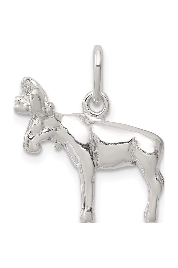 Sterling Silver Moose Charm (19 X 20) Made In India qc4894