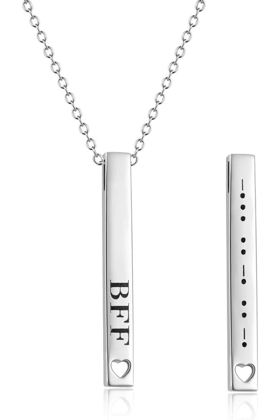 Sterling Silver Morse Code Necklace, Secret Message Jewelry Gifts for Women