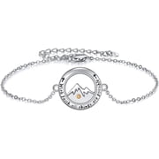 Sterling Silver Mountain Faith Bracelets Mustard Seed With Faith All Things Are Possible Engraved Inspirational Bracelet Graduation Gift for Her Women