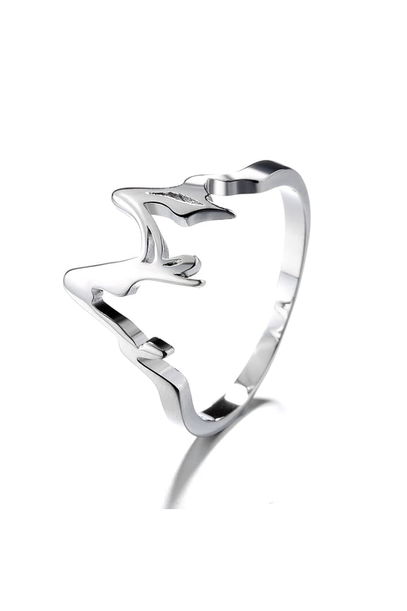 Amy and Annett 14K White Gold Plated Mountain Ring