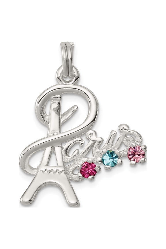 Sterling Silver Multi-color Preciosa Crystal Paris Charm