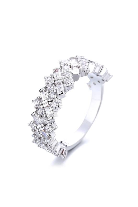 Sterling Silver Multi-Cut Ring with crystals from Swarovski