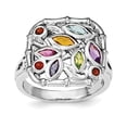 thumbnail image 1 of Sterling Silver Multi Gemstone Ring - .88 cwt - Size 7, 1 of 2