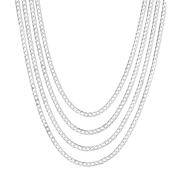 Sterling Silver Multi Strand Fancy Necklace, 18"