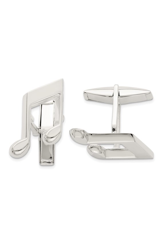 Sterling Silver Music Note Cuff Links