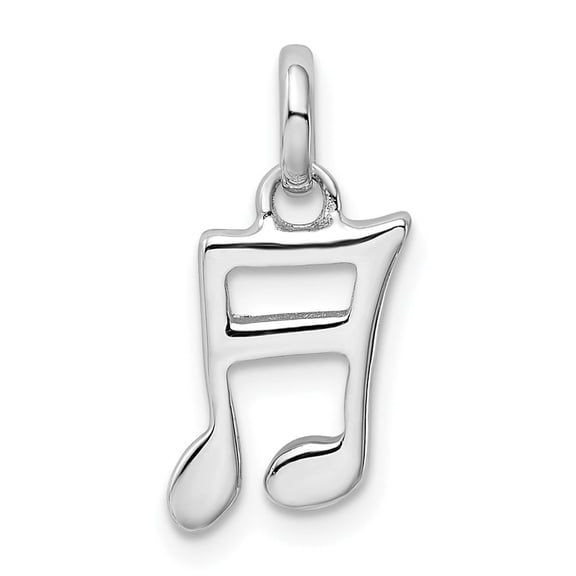 Sterling Silver Music Note Pendant Charm for Necklace or Bracelet, Polished Treble Clef Jewelry for Musicians, Unisex Artistic Symbol for Men and Women