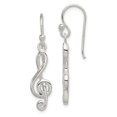 thumbnail image 1 of Sterling Silver Music Treble Clef Shepherd Hook Earrings, 1 of 2