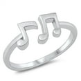 thumbnail image 1 of Sterling Silver Musical Notes Open Ring Size 6, 1 of 3