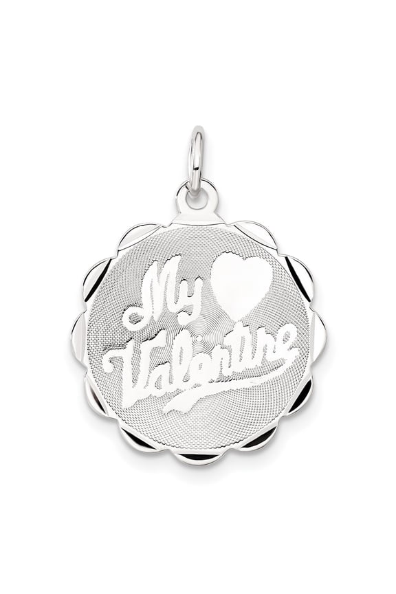 Sterling Silver My Valentine Disc Charm