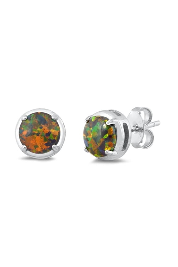 Sterling Silver Mystic Simulated Opal High Polished Earrings 925 New Jewelry Female Unisex