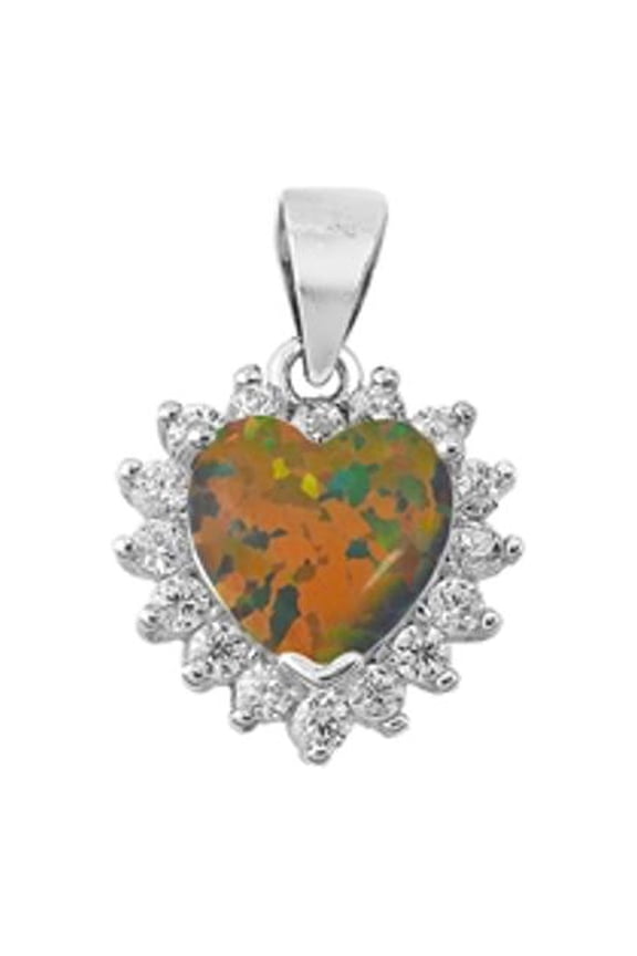 Sterling Silver Mystic Simulated Opal Pendant Vintage Burst Elegant Halo Charm Jewelry Female Unisex