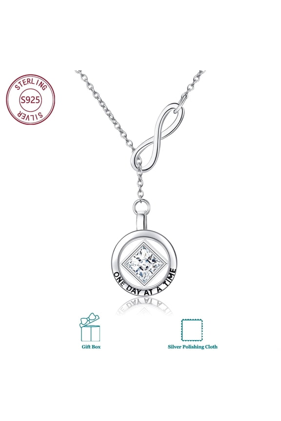 Sterling Silver Narcotics Anonymous Necklace, NA Recovery Symbol Sobriety Gift for Women
