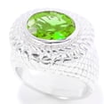 thumbnail image 1 of Sterling Silver Natural Oval Peridot Wide Textured Ring, 1 of 3