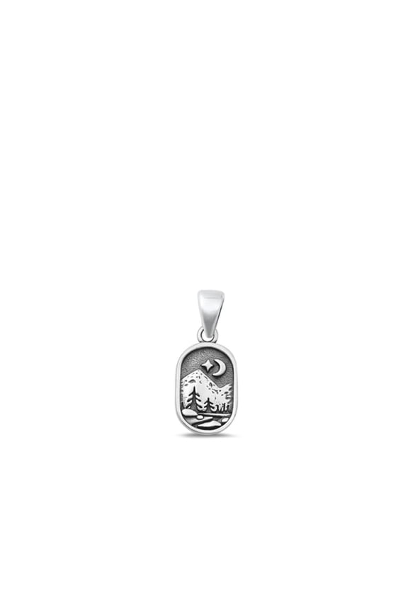Sterling Silver Nature Scene Pendant Outdoor Moon Peace Charm 925 New Jewelry Female Unisex