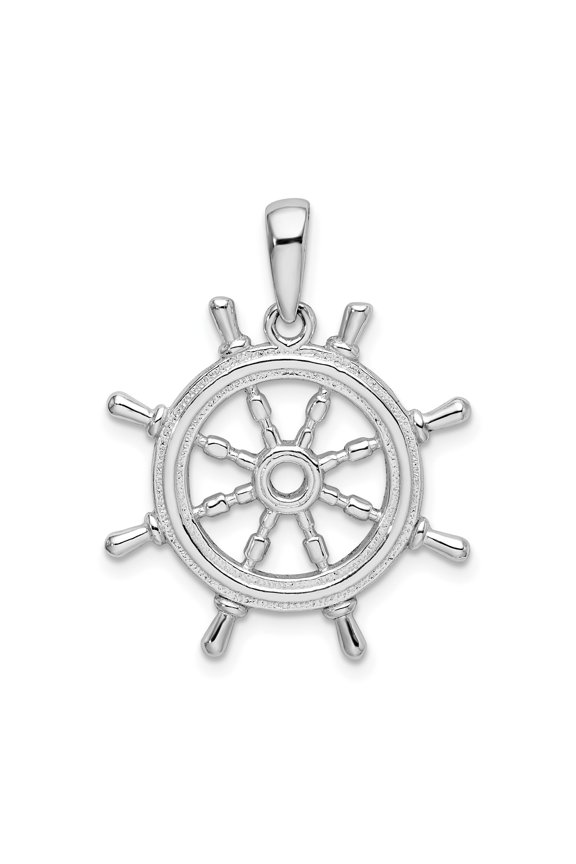 Sterling Silver Nautical Ship Wheel Pendant Necklace for Men and Women with Helm Design, Maritime Sailing Jewelry for Sea Lover, Ocean-Inspired Accessory, Symbol of Guidance and Adventure
