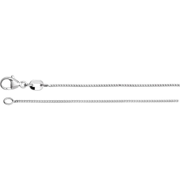 Sterling Silver Necklace - 2.1 Grams - 24 Inch Sparkle-Cut Box Chain With Lobster Clasp