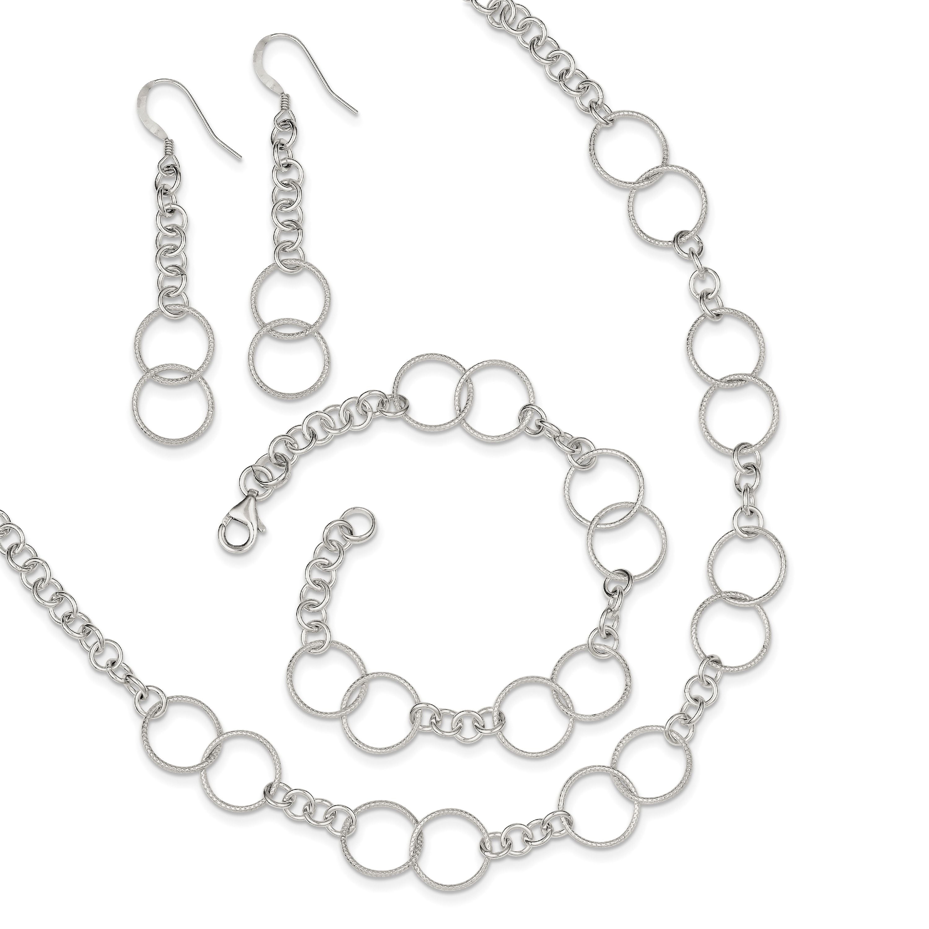 Sterling Silver Necklace, Bracelet and Earring Set QG2459SET