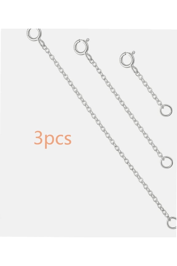 Sterling Silver Necklace Extenders Silver Extenders for Necklaces Extender Sterling Silver Extenders Chains Necklace Extender for Women Bracelet Extender 1inch 2inch 3inch