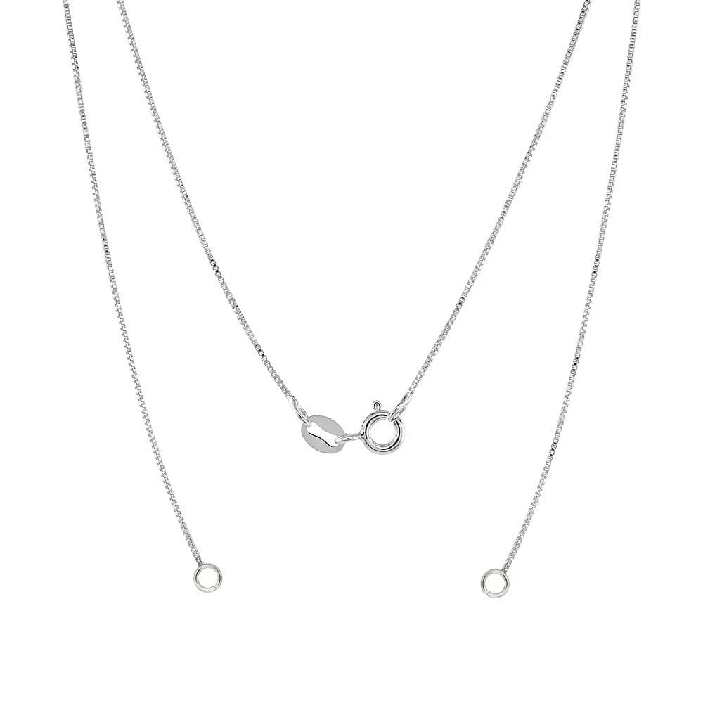 Sterling Silver Necklace Replacement 0.7mm Box Chain, Made in Italy (18")