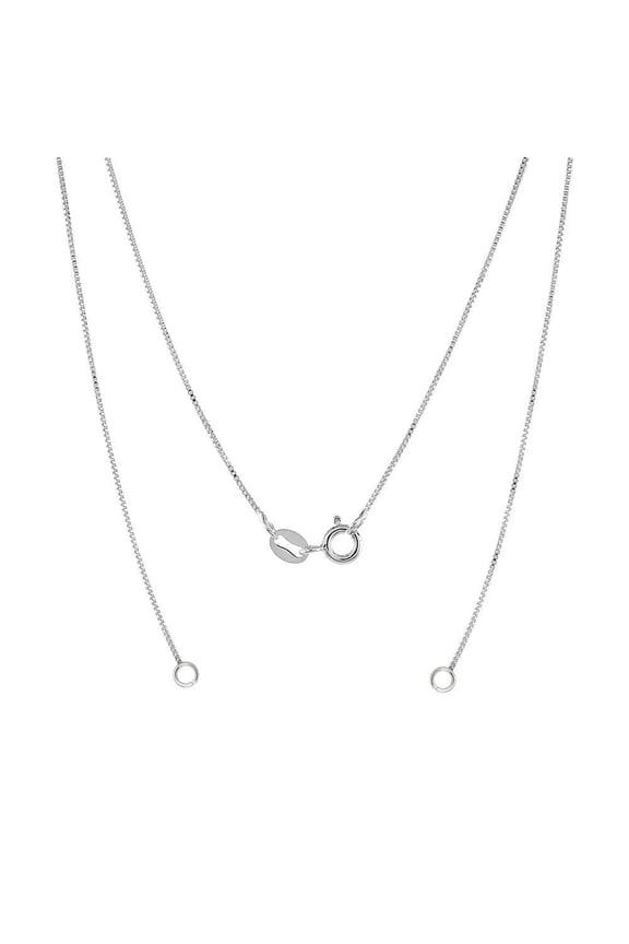 Sterling Silver Necklace Replacement 0.7mm Box Chain, Made in Italy (18")