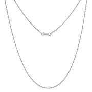 Sterling Silver Necklace Unisex Diamond Cut Rope Chain for Men and Women by Pivey & Co. 1.2MM - 16 inches Long