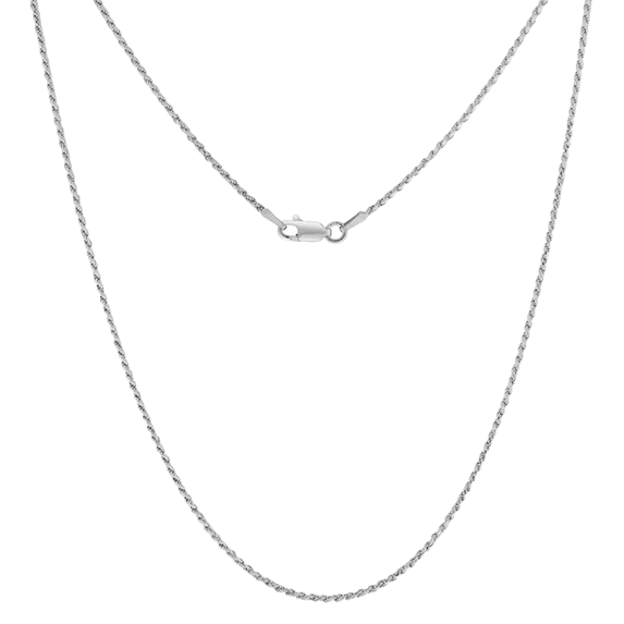 Sterling Silver Necklace Unisex Diamond Cut Rope Chain for Men and Women by Pivey & Co. 1.2MM - 16 inches Long