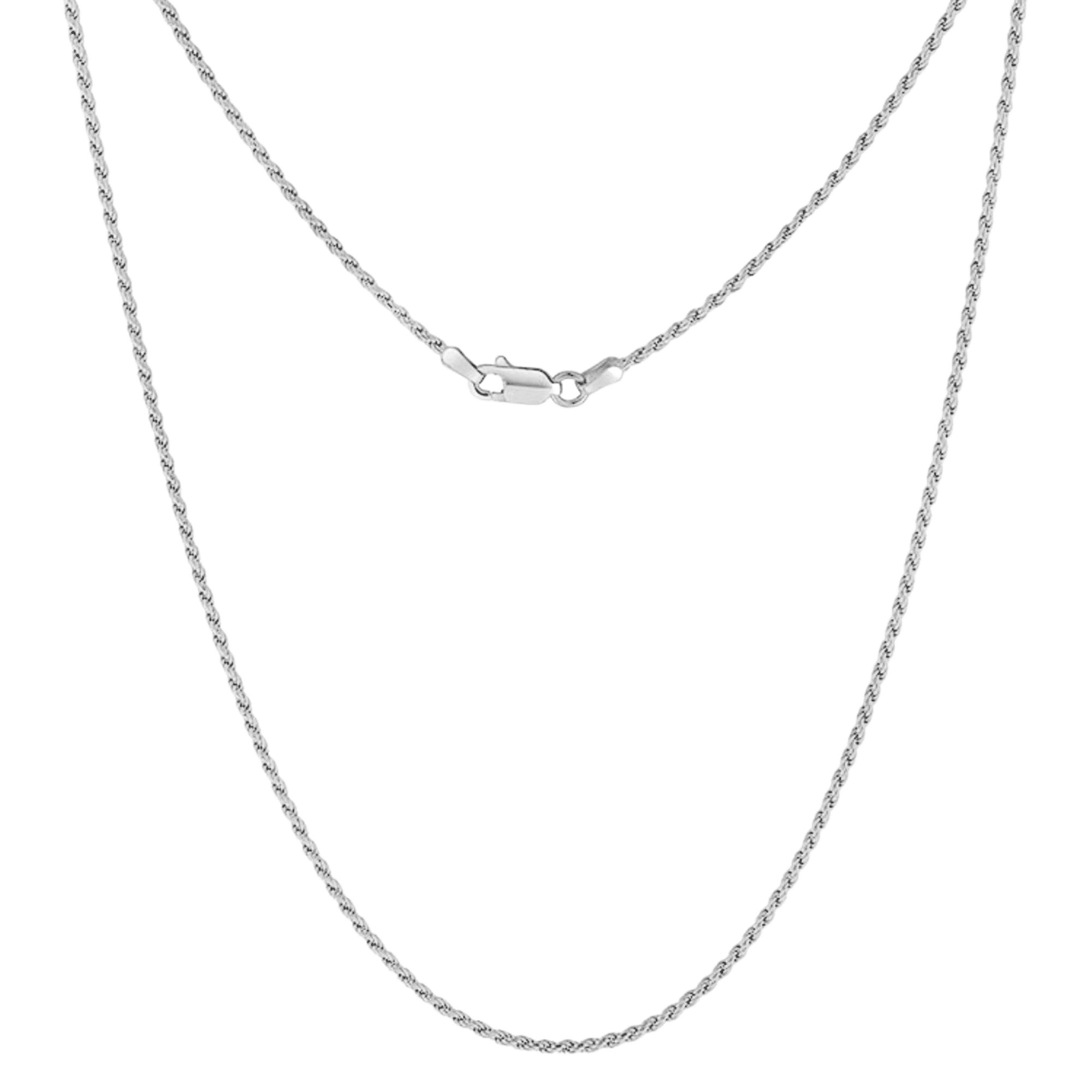 Sterling Silver Necklace Unisex Diamond Cut Rope Chain for Men and ...