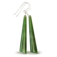thumbnail image 1 of Spyglass Designs Sterling Silver Nephrite Jade Earrings Green Long 2.6 In Long Angled Dangles Womens, 1 of 4